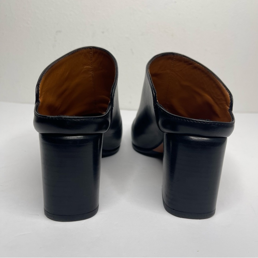 Aquatalia Elisabetta Black Slip-On Leather Block Heel Mule Booties Size 8.5 - Picture 9 of 14